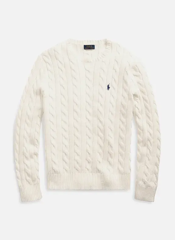 Polo Ralph Lauren 白色绞花毛衣