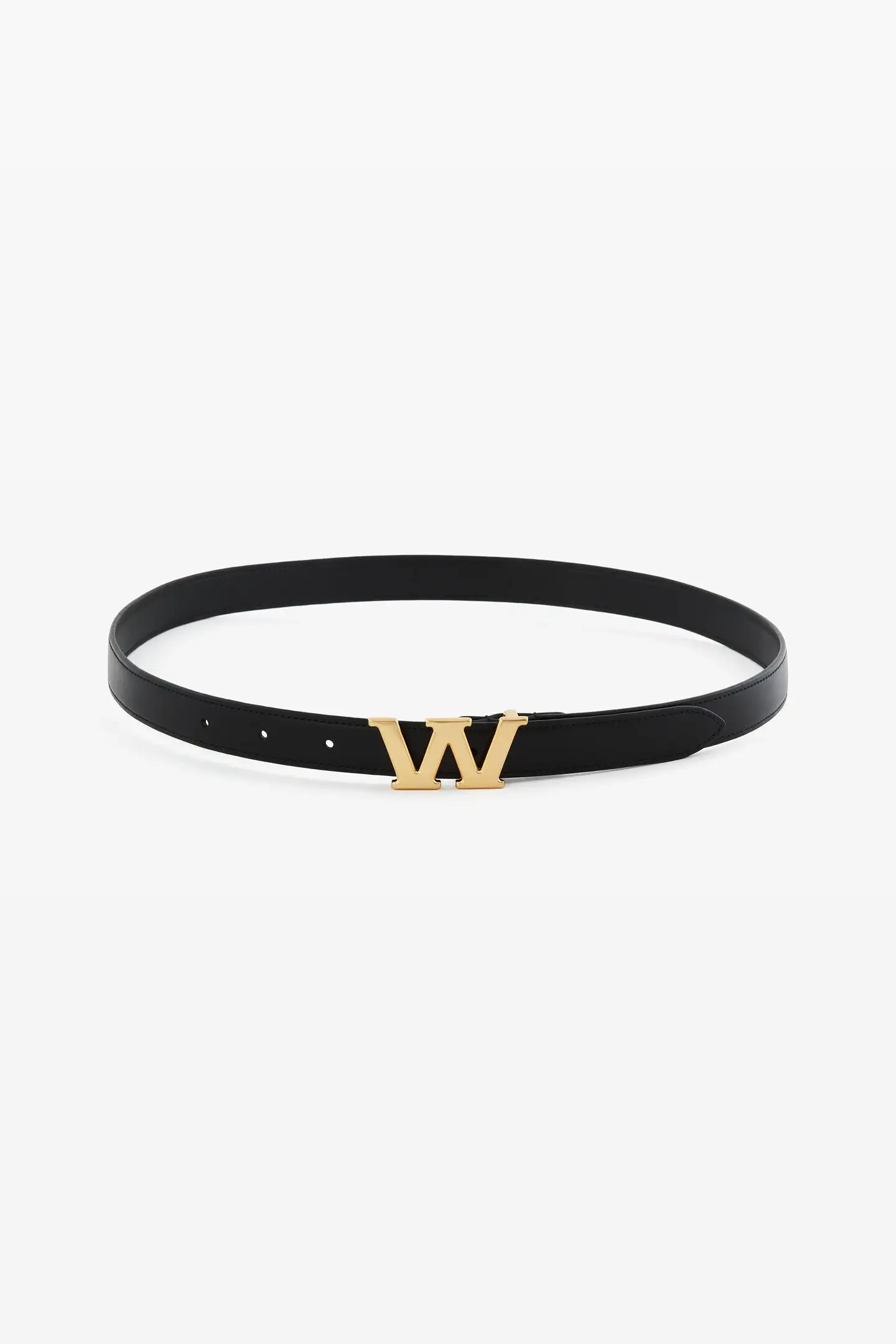 Alexander Wang logo皮革细腰带