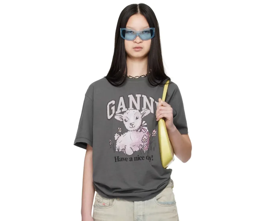GANNI 灰色 Future Lamb T 恤