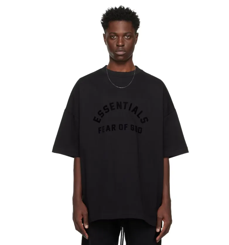 FEAR OF GOD ESSENTIALS 黑色圆领 T 恤