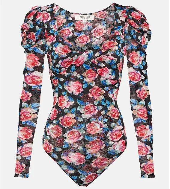 Diane von Furstenberg Erik floral mesh 连体衣