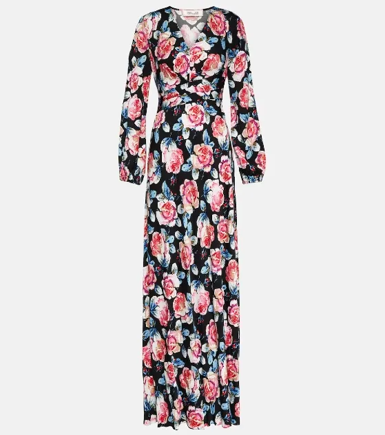 Diane von Furstenberg Monika floral 缎面连衣裙