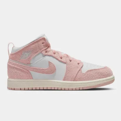 AIR JORDAN 1 MID SE 大童款白粉配色运动鞋