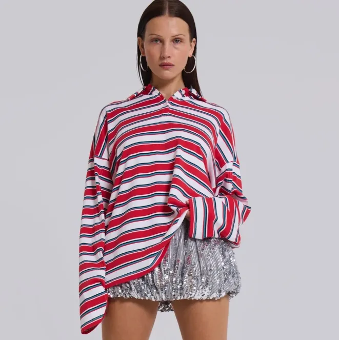Jaded London Bella Polo 条纹上衣