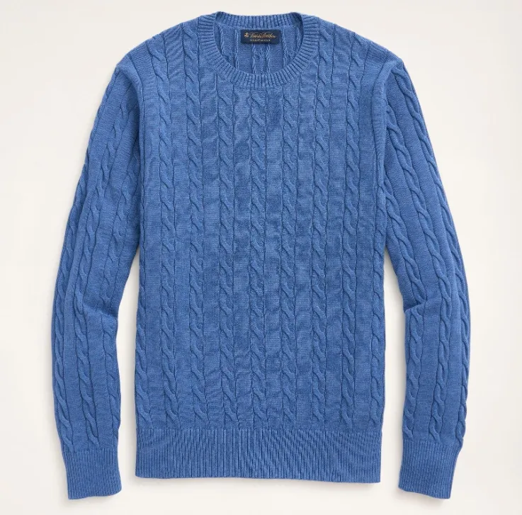 Brooks Brothers Big & Tall Supima® 棉质绞花圆领毛衣