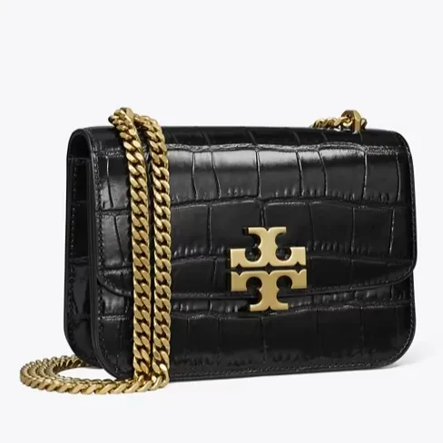 Tory Burch  ELEANOR 压纹黑金单肩包