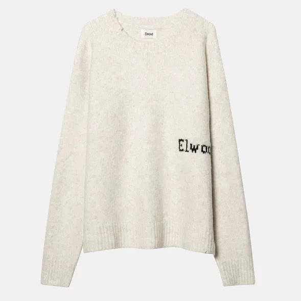 Elwood 白色圆领毛衣