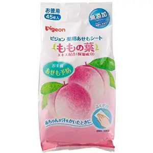 pigeon贝亲 桃叶水桃子水系列止汗去痱湿巾 45枚