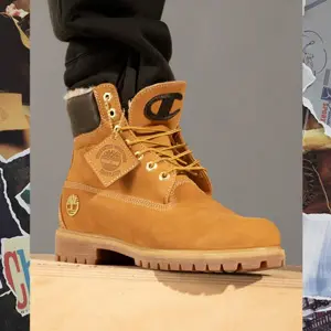 Timberland添柏岚x Champion合作款6孔经典大童大黄靴 