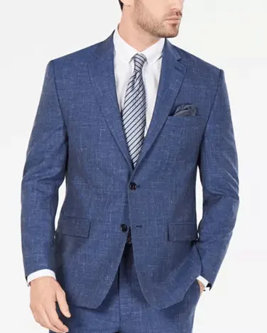 Lauren Ralph Lauren Mens Classic Fit Stretch Textured Suit Jacket (Indigo)