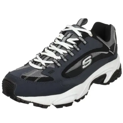 Skechers 斯凯奇Sport 男款跑鞋，真皮拼接网面鞋身