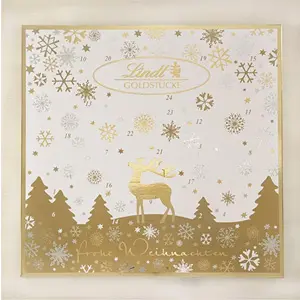 送礼佳品！Lindt瑞士莲 巧克力金色圣诞日历 156g