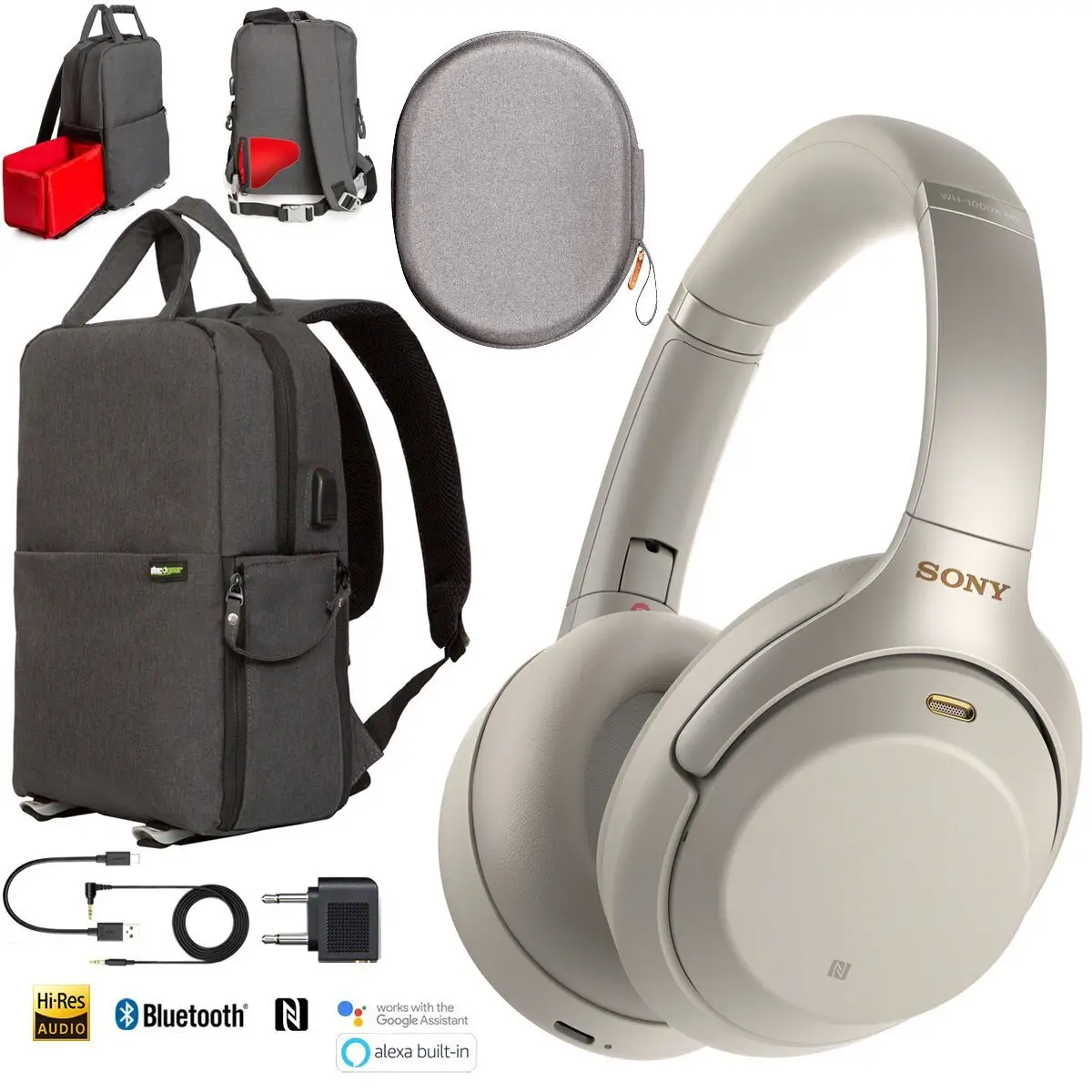 Sony Wireless Noise Canceling Headphones: WH-1000XM3 + Backpack