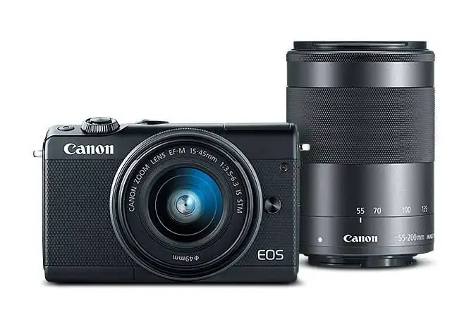 Canon EOS M100 Mirrorless Camera w/ 15-45mm Lens & 55-200mm Lens