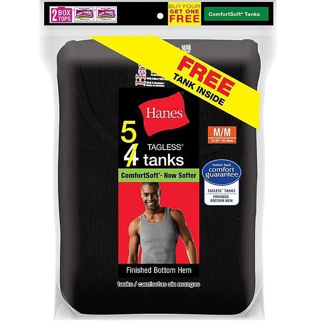 5-Pack Hanes Men's Sleeveless Undershirts