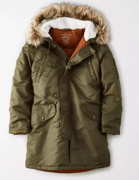 American Eagle Women's Satin Parka (olive)