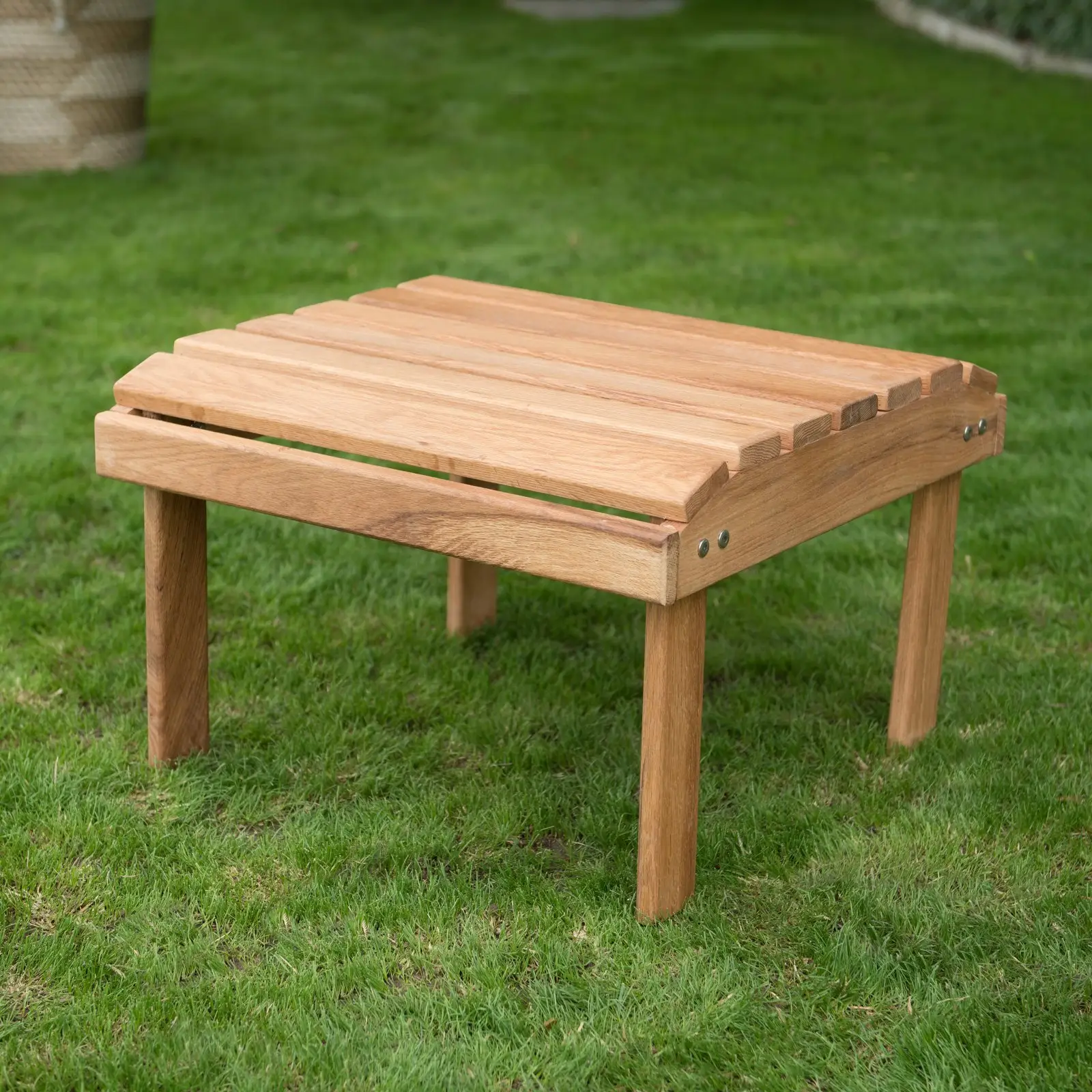 Belham Living Hampton Oak Wood Adirondack Ottoman or Outdoor Side Table