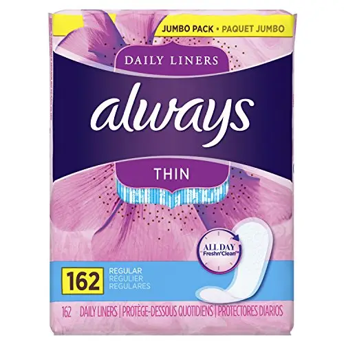 Always Thin Dailies 超薄持久干爽护垫，162片装