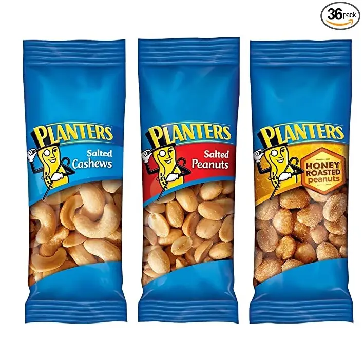 Planters Nut 香脆综合果仁包，包括加盐烤腰果、加盐花生和蜂蜜香脆烤花生仁，1.75 oz/小袋，共36小袋