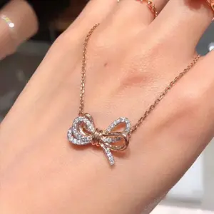 Swarovski施华洛世奇情人节限定蝴蝶结系列项链 5440636