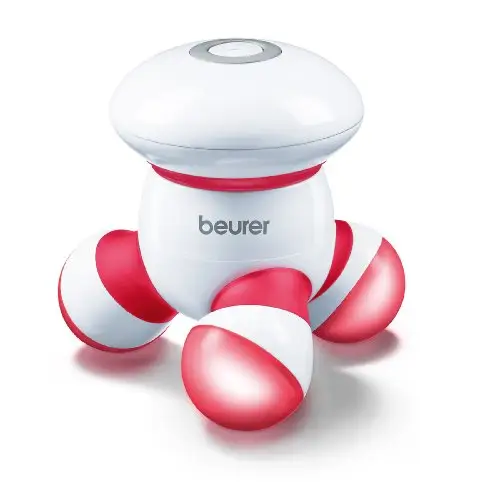 Beurer Handheld Mini Body Massager with LED light, Gentle and Comfortable Vibration, Easy Hand Grip, Portable, Gentle Pressure Point Massage, Batteries Included, MG16