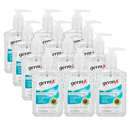 Germ-X Original Hand Sanitizer, With Pump, 8 Fl Ounce (pack Of 12), 96 Fl Oz