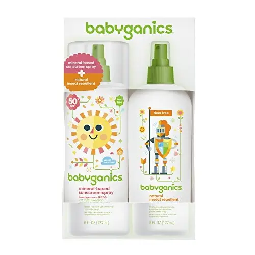 史低价！防晒防虫必备！Babyganics 甘尼克Mineral-Based 婴儿防晒喷雾 SPF 50 + 防虫喷雾套装
