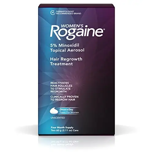 Women's Rogaine Treatment for Hair Loss and Hair Thinning Once-A-Day Minoxidil Foam, Four Month Supply