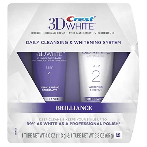 Crest 3D White Brilliance Toothpaste, Teeth Whitening and Deep Cleansing via Daily Two-Step System - 4.0 Oz and 2.3 Oz Tubes