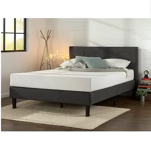Zinus 钻石缝镶嵌木质床架，Queen Size