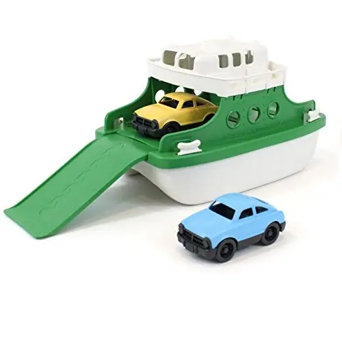 Green Toys Ferry Boat Bathtub Toy, Green/White, 10"X 6.6"x 6.3"