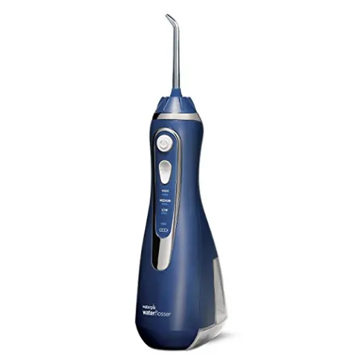 Waterpik Cordless Water Flosser Rechargeable Portable Oral irrigator for Travel & Home – Cordless Advanced, Wp-563 Classic Blue