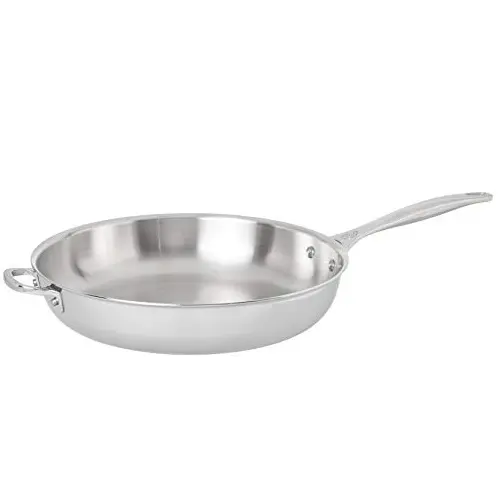 Le Creuset Tri-Ply Stainless Steel Deep Fry Pan with Helper Handle, 12.5"