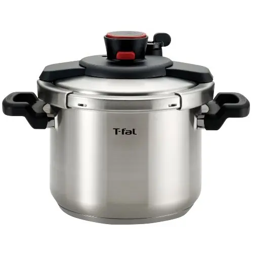 T-fal P45007 Clipso Stainless Steel Pressure Cooker, 6.3-Quart, Silver