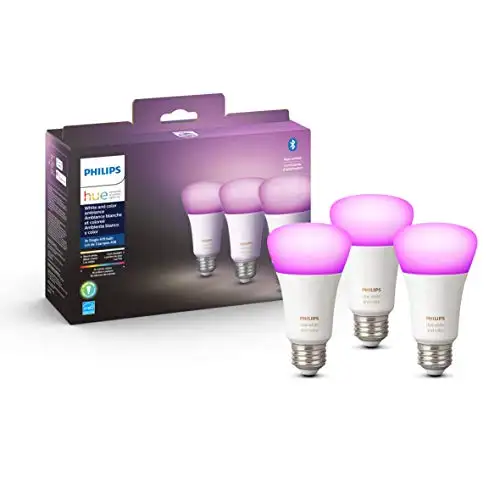 Philips Hue 白色彩色 A19 LED灯泡，3个装