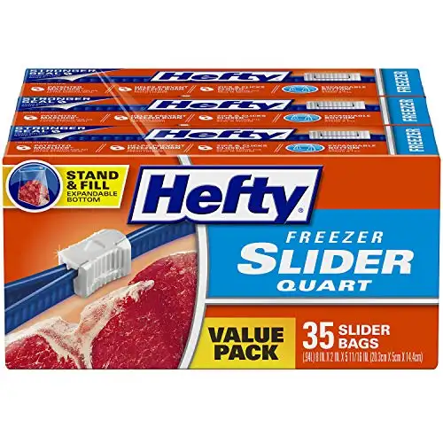 黑五价！Hefty Slider 食物存储保鲜袋，Quart 尺寸，105个装，现点击coupon后仅售
