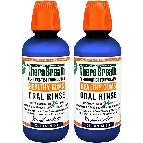 史低价！TheraBreath 除口臭牙龈酸痛漱口水，16 oz/瓶，共2瓶