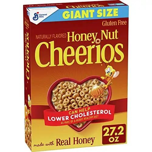 Honey Nut Cheerios, Cereal with Oats, Gluten Free, 27.2 oz