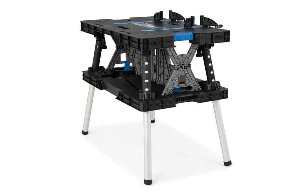 HART Folding Work Table w/ Fixed Legs (Black & Blue)