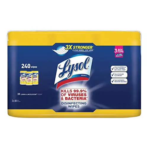 Lysol  罐装消毒湿巾柠檬和酸橙花香型