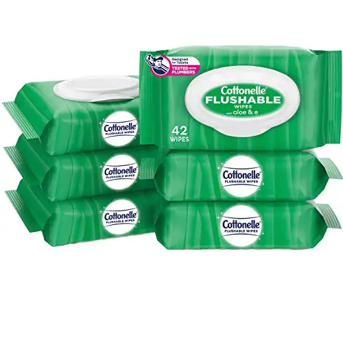 Cottonelle GentlePlus 芦荟+维生素E 可冲洗湿巾，共252片