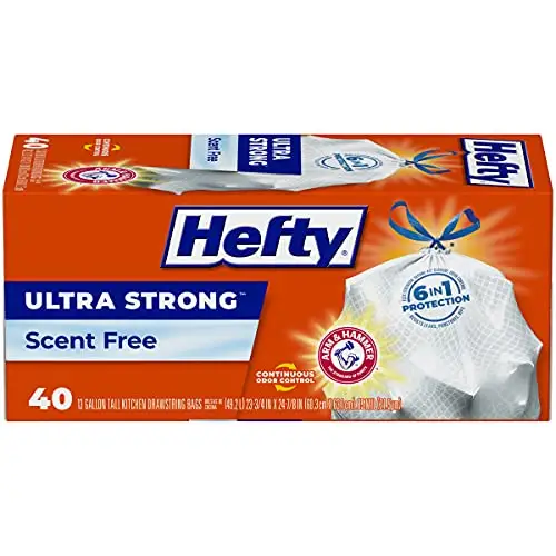 Hefty 13加仑 超强韧厨房垃圾袋40个