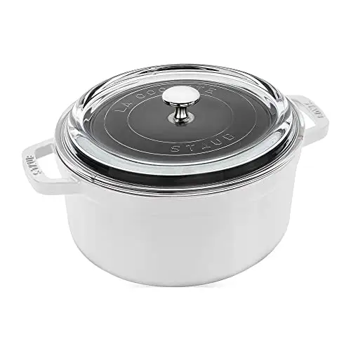速抢！史低价！Staub 超好用4夸脱铸铁锅，玻璃锅盖