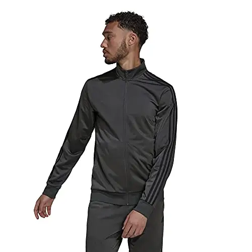 S码白菜！adidas  男士 经典三条杠运动夹克