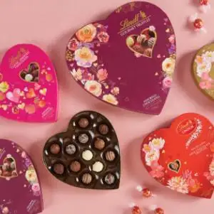 Lindt瑞士莲情人节巧克力礼盒限时低至5折促销