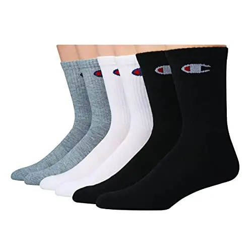 Champion Women's Double Dry 6-Pair Pack Logo Crew Socks