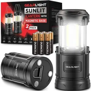 GearLight Sunlit Camping Lantern w/ Magnetic Base 2-Pack