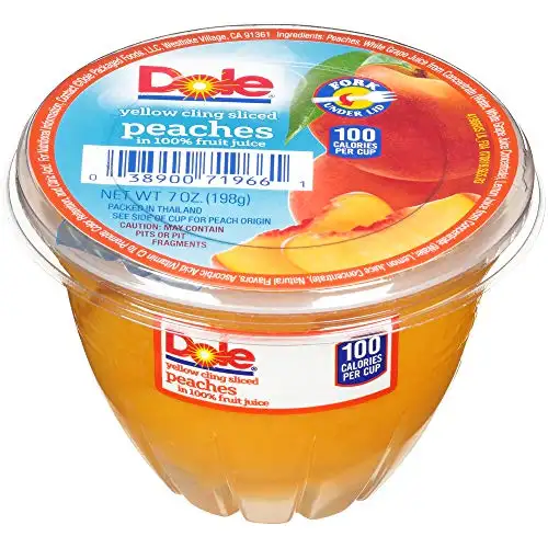 Dole Sliced Peach in 100% Juice, 7-Ounce Cups (Pack of 12),  Now