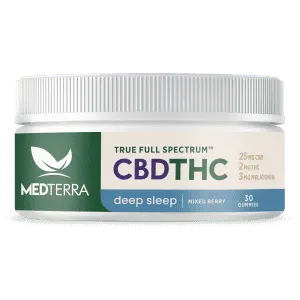 Medterra True Full Spectrum Deep Sleep 25mg CBD Gummies 30ct Tub