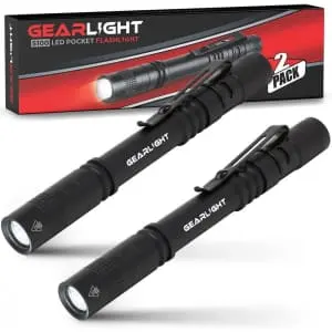GearLight S100 LED Pocket Pen Light 2-Pack